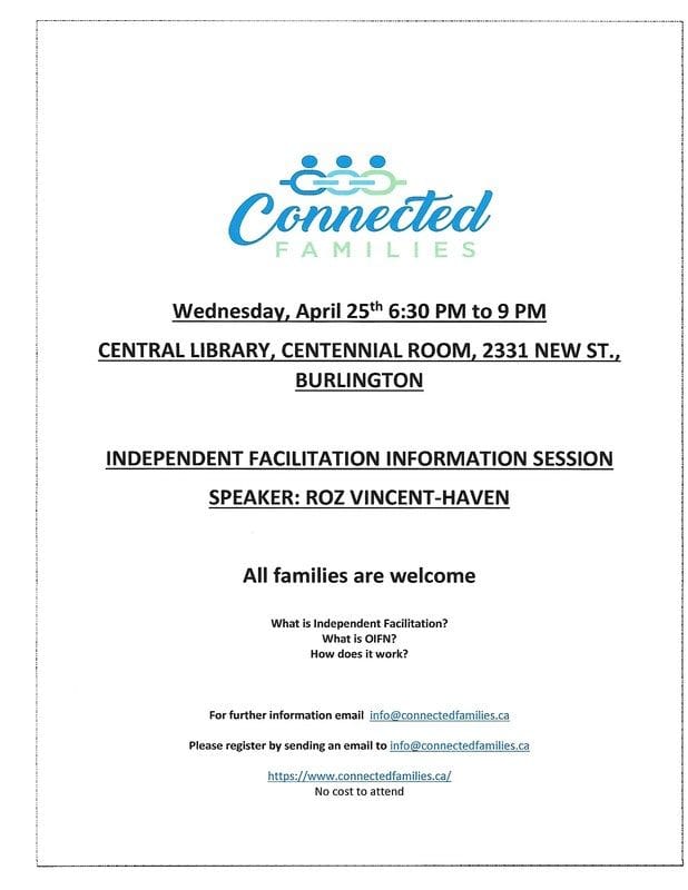 APRIL 25TH INFO SESSION...Independent Facilitation APRIL 25TH INFO SESSION...Independent Facilitation